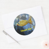 Dank je, Golden Fish Design, Ronde Sticker (Envelop)