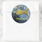 Dank je, Golden Fish Design, Ronde Sticker (Tas)