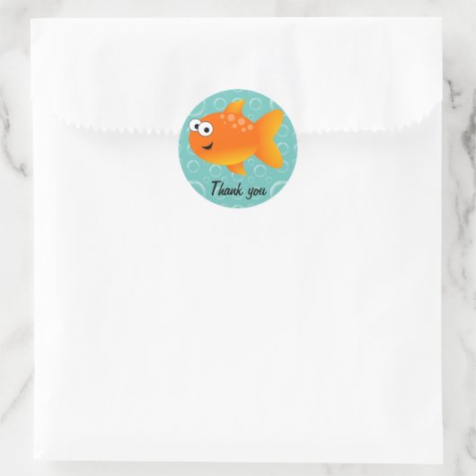 Dank je, Goldfish Ronde Sticker (Tas)