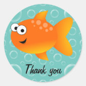 Dank je, Goldfish Ronde Sticker (Voorkant)
