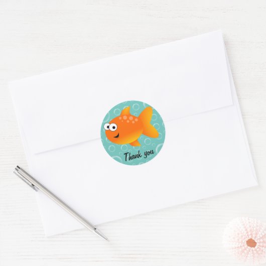 Dank je, Goldfish Ronde Sticker (Envelop)
