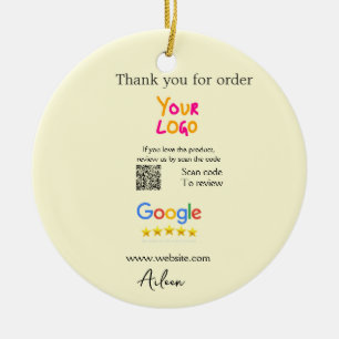 Dank je Google review scan QR bedrijf Keramisch Ornament