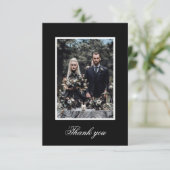 Dank je Gothic Wedding Black en White Skeleton Bedankkaart (Staand voorkant)