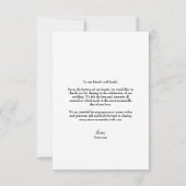 Dank je Gothic Wedding Black en White Skeleton Bedankkaart (Achterkant)