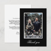 Dank je Gothic Wedding Black en White Skeleton Bedankkaart (Voorkant / Achterkant)