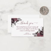 dank je gothische bloem bruiloft modern rood schri notitiekaartje (Voorkant / Achterkant in situ)