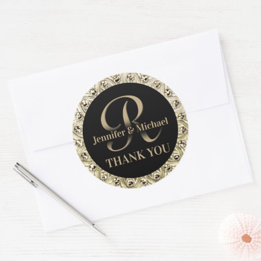 Dank je goud glans zegel (Envelop)