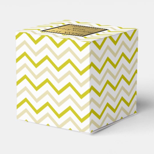 Dank je Goud Glitter Zigzag Chevron Patroon Bedankdoosjes (Achterkant)