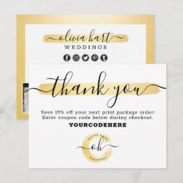 Dank Je Goud Minimalistische Stylist Marketing Fot Briefkaart