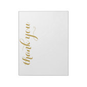 Dank je goud script afdruk 28 x 21,5 cm notitieblok (Linkerzijde)