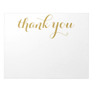 Dank je goud script afdruk 28 x 21,5 cm notitieblok