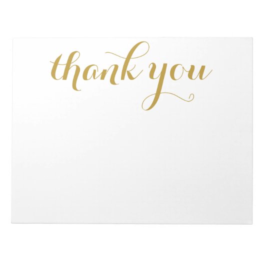Dank je goud script afdruk 28 x 21,5 cm notitieblok (Voorkant)