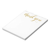 Dank je goud script afdruk 5.5 x 6 notitieblok (Linkerzijde)