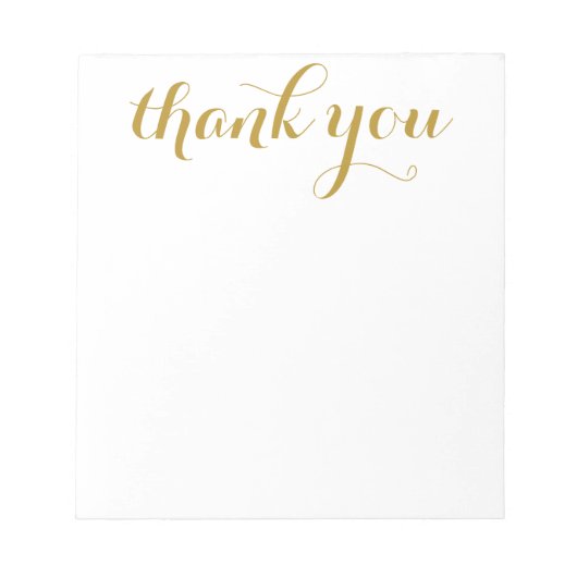 Dank je goud script afdruk 5.5 x 6 notitieblok (Voorkant)