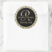 Dank je Gouden Glam Seal Ronde Sticker (Tas)
