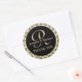 Dank je gouden glamourzegel ronde sticker (Envelop)
