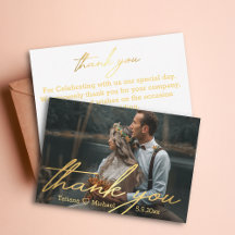 dank je,gouden handgeschreven huwelijksfoto