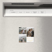 dank je , gouden handschrift bruiloft 3 foto ' s magneet (Insitu (Vaatwasser))