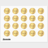 Dank je gouden handschrift script tekst glamour ch ronde sticker (Vel)