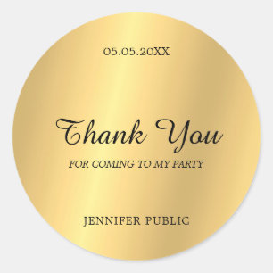 Dank je gouden handschrift script tekst glamour ch ronde sticker