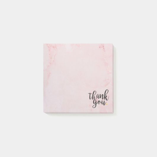 Dank je Gouden Hart Roze Marmer Post-it® Notes (Voorkant)