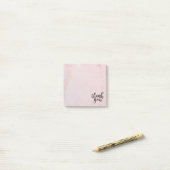 Dank je Gouden Hart Roze Marmer Post-it® Notes (Op bureau)