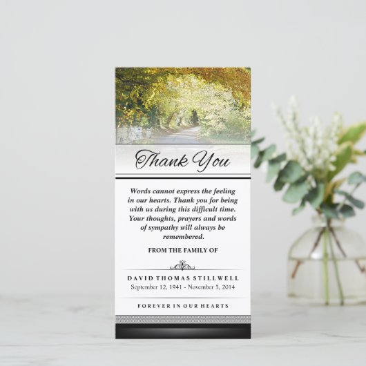 Dank Je Gouden Herfst Bomen Woorden Kunnen Niet Ui Bedankkaart (Staand voorkant)