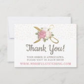 Dank je gouden naaischaar versleten bloemen kaart (Voorkant)