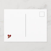 Dank je Gouden Pootafdruk Rode Hart Waardering Briefkaart (Achterkant)