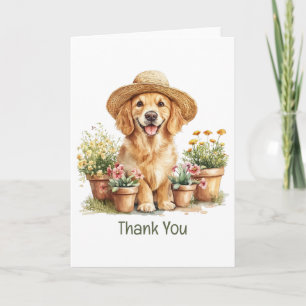 Dank Je Gouden Retriever Hond Tuinieren Bedankkaart