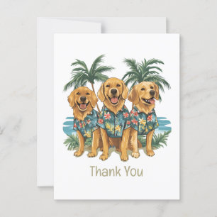 Dank je gouden retriever honden Hawaï shirt Briefkaart