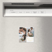 dank je , goudkalligrafie bruiloft 3 foto ' s magneet (Insitu (Vaatwasser))