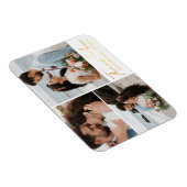 dank je , goudkalligrafie bruiloft foto collage magneet (Rechterzijde)