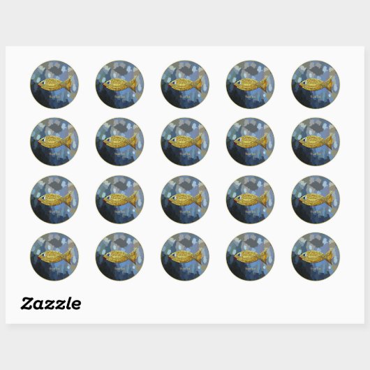 "Dank je" Goudvis, Ronde Sticker (Vel)