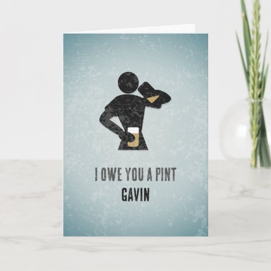Dank Je - Grappige Heren Bier Pint Drinker Bedankt Kaart (Voorkant)