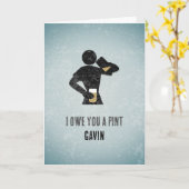 Dank Je - Grappige Heren Bier Pint Drinker Bedankt Kaart (Gele Bloem)