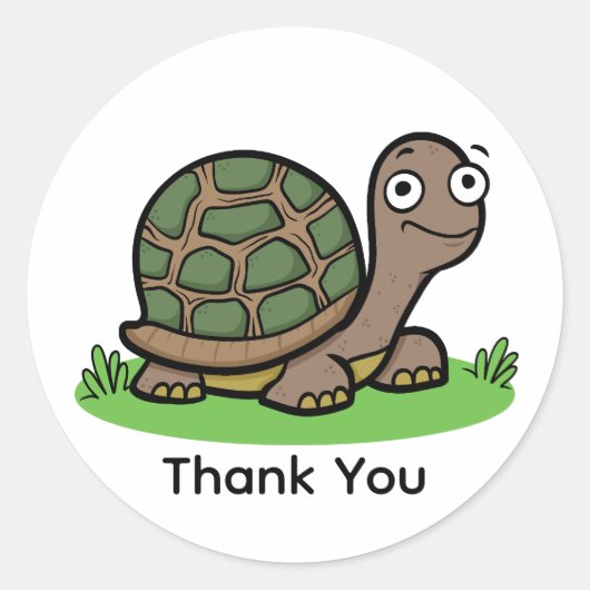 Dank Je Grappige Schildpad  Ronde Sticker (Voorkant)