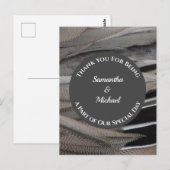 Dank je Gray Feather Dank je Bruiloftsgast Briefkaart (Voorkant / Achterkant)