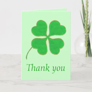 Dank je, Green Shamrock Green Stippen Wedding Card Bedankkaart