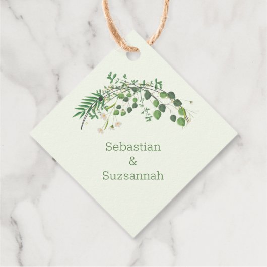 Dank je Greenery Tiny Flowers Wreate Bedankjes Labels (Achterkant)