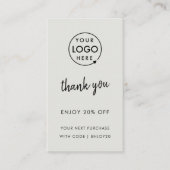 Dank je | Grijze bedrijfsloyalty-Logo Kortingskaartje (Voorkant)