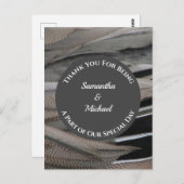 Dank je Grijze Veer Dank je Bruiloftsgast Briefkaart (Voorkant / Achterkant)