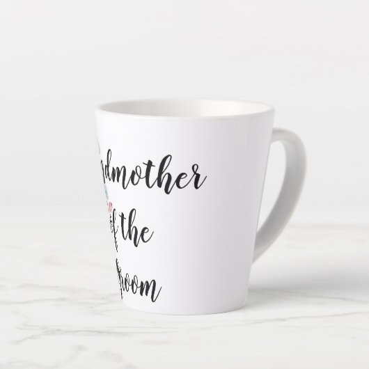 Dank je grootmoeder bruidegom of bruid paars latte mok (Rechterhoek)