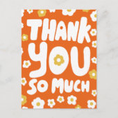 DANK JE Groovy Daisies Kleurrijke Bubbel Letters Briefkaart (Voorkant)