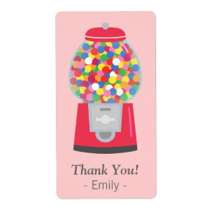 Dank je, Gumball Machine, Candy Feestje Etiket