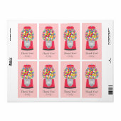 Dank je, Gumball Machine, Candy Feestje Etiket (Full Sheet)