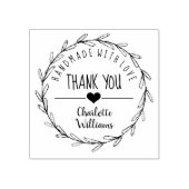 Dank je handgemaakt met de liefde rubberstempel (Afrduk)