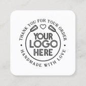 Dank je | Handgemaakt met liefde Business Logo Hea Vierkante Visitekaartje (Voorkant)