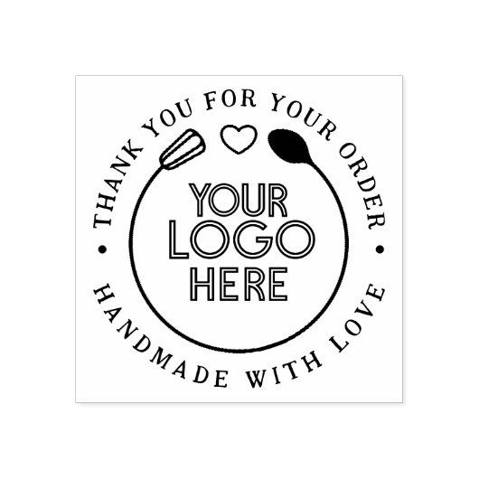 Dank je | Handgemaakt met liefde Business Logo Rubberstempel (Afrduk)