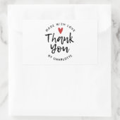 Dank je handgemaakt met liefde rechthoekige sticker (Tas)